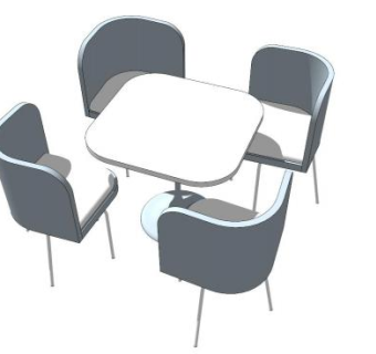 木质咖啡桌椅su模型下载_sketchup草图大师SKP模型