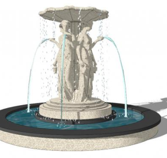 人物景观雕塑su模型下载_sketchup草图大师SKP模型