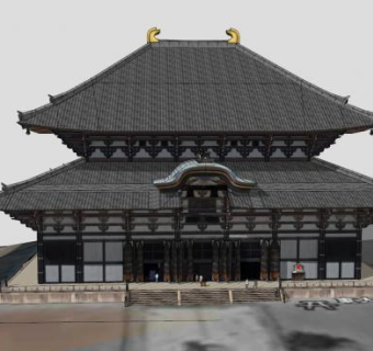 日本重檐寺庙建筑SU模型下载_sketchup草图大师SKP模型