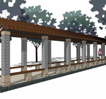 欧式长廊su模型下载_sketchup草图大师SKP模型