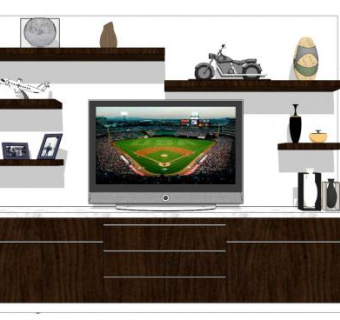 电视柜摆件su模型下载_sketchup草图大师SKP模型