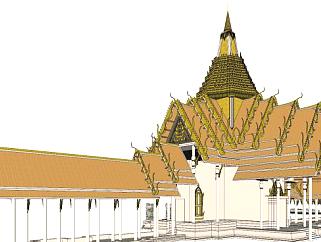 东南亚寺庙建筑SU模型下载_sketchup草图大师SKP模型
