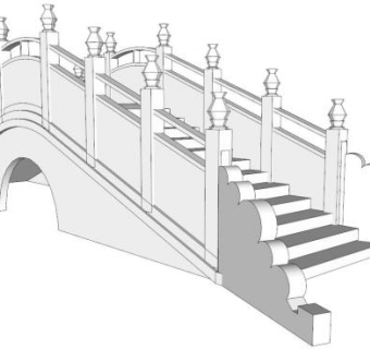 园林小拱桥su模型下载_sketchup草图大师SKP模型