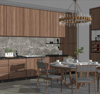 餐饮厨房su模型下载_sketchup草图大师SKP模型
