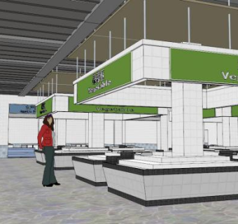 超市水果蔬菜区su模型下载_sketchup草图大师SKP模型