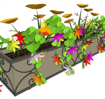 室外欧式花盆su模型下载_sketchup草图大师SKP模型