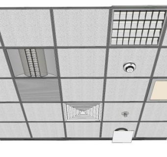 工业风天花板su模型下载_sketchup草图大师SKP模型