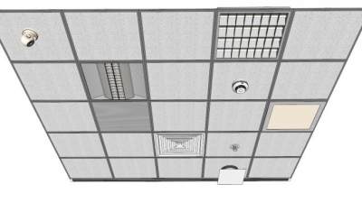 工业风天花板su模型下载_sketchup草图大师SKP模型