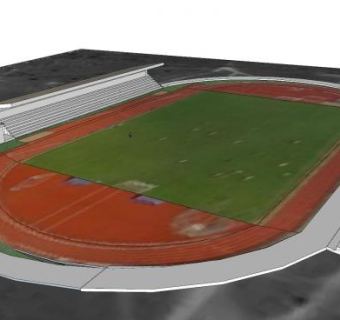 现代跑道鸟瞰图SU模型下载_sketchup草图大师SKP模型