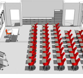 现代培训机构SU模型下载_sketchup草图大师SKP模型