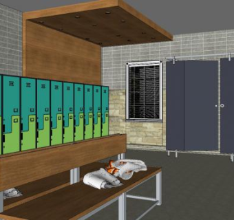 现代更衣室SU模型下载_sketchup草图大师SKP模型