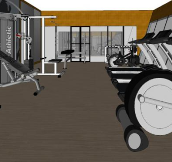 现代健身房设备SU模型下载_sketchup草图大师SKP模型