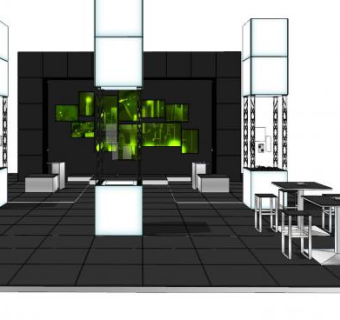 现代服装展厅SU模型下载_sketchup草图大师SKP模型