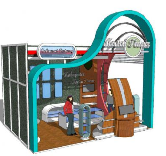 现代创意展厅设计SU模型下载_sketchup草图大师SKP模型