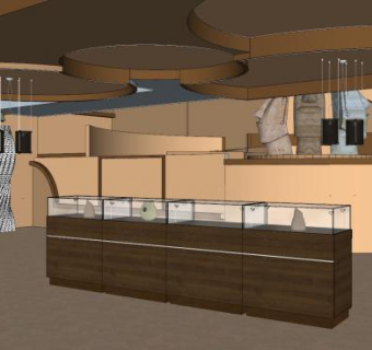 现代文物展厅SU模型下载_sketchup草图大师SKP模型