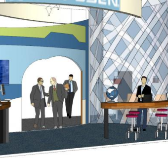 现代科技展厅外观SU模型下载_sketchup草图大师SKP模型