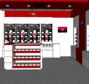 现代电子设备专卖店SU模型下载_sketchup草图大师SKP模型