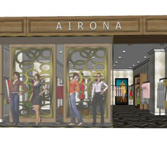 现代服饰专卖店设计SU模型下载_sketchup草图大师SKP模型
