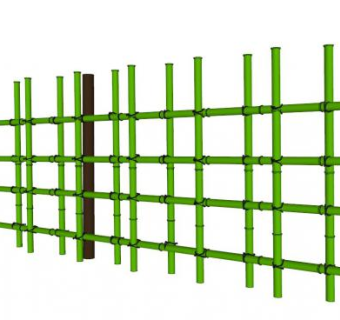 竹子篱笆su模型下载_sketchup草图大师SKP模型