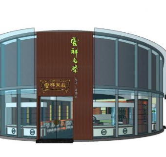 现代茶叶专卖店SU模型下载_sketchup草图大师SKP模型