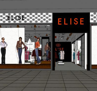 现代服饰专卖店sketchup模型下载_sketchup草图大师SKP模型