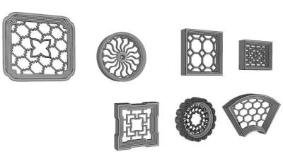 水泥窗花su模型下载_sketchup草图大师SKP模型