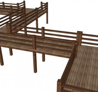 花海栈道su模型下载_sketchup草图大师SKP模型