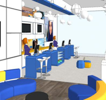 现代装修电脑专卖店SU模型下载_sketchup草图大师SKP模型