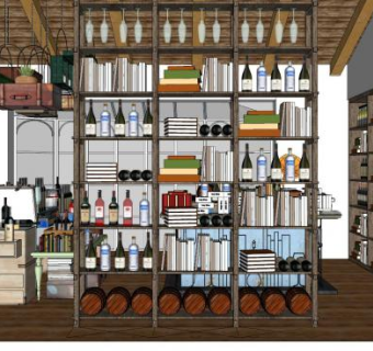 现代红酒专卖店SU模型下载_sketchup草图大师SKP模型