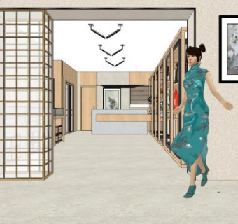 现代简约服饰专卖店SU模型下载_sketchup草图大师SKP模型