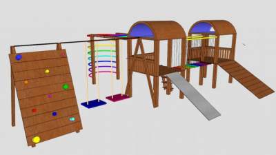 儿童攀爬墙su模型下载_sketchup草图大师SKP模型