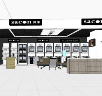现代帅康电器专卖店SU模型下载_sketchup草图大师SKP模型