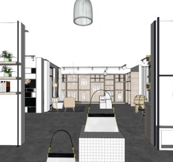 现代简约服饰专卖店sketchup模型下载_sketchup草图大师SKP模型