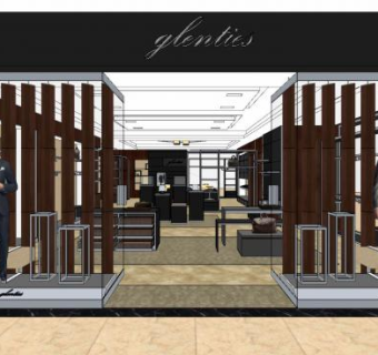 现代男装专卖店SU模型下载_sketchup草图大师SKP模型