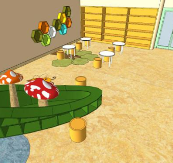 幼儿园活动室su模型下载_sketchup草图大师SKP模型