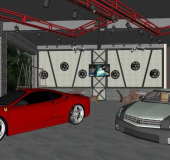 现代汽车专卖店SU模型下载_sketchup草图大师SKP模型