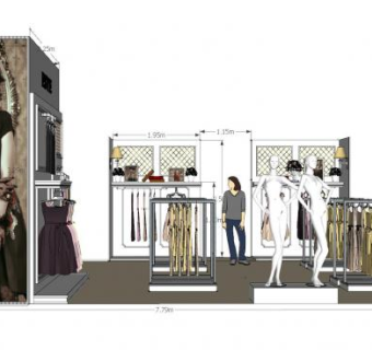 现代女装专卖店SU模型下载_sketchup草图大师SKP模型