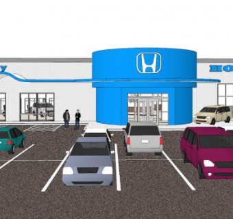 现代本田汽车专卖店SU模型下载_sketchup草图大师SKP模型