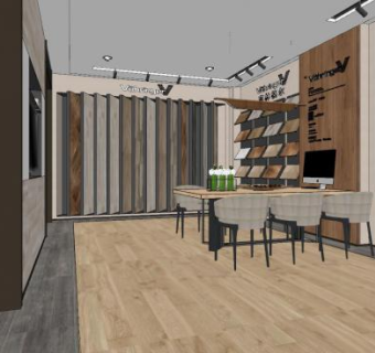 现代瓷砖专卖店SU模型下载_sketchup草图大师SKP模型