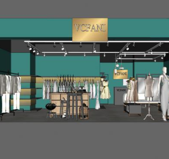 现代斐凡妮女装品牌专卖店SU模型下载_sketchup草图大师SKP模型