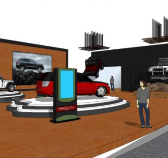 现代汽车展厅专卖店SU模型下载_sketchup草图大师SKP模型