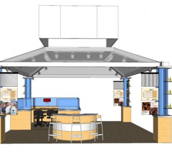 现代办公桌专卖店SU模型下载_sketchup草图大师SKP模型
