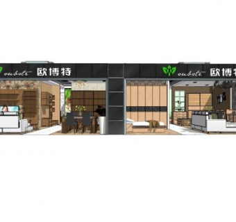 现代欧博特家具专卖店SU模型下载_sketchup草图大师SKP模型