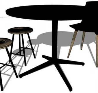 户外咖啡座椅su模型下载_sketchup草图大师SKP模型