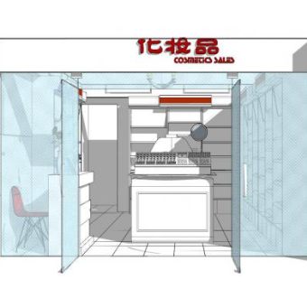 现代化妆品专卖店SU模型下载_sketchup草图大师SKP模型
