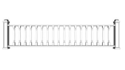 现代栏杆su模型下载_sketchup草图大师SKP模型