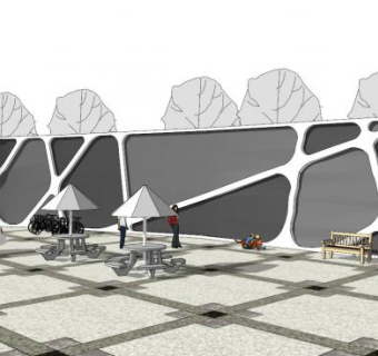 现代景观小品su模型下载_sketchup草图大师SKP模型