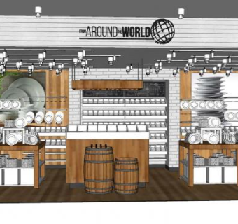 现代餐具专卖店SU模型下载_sketchup草图大师SKP模型