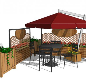 花园桌椅su模型下载_sketchup草图大师SKP模型