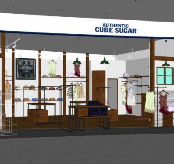 现代女装服饰门店SU模型下载_sketchup草图大师SKP模型